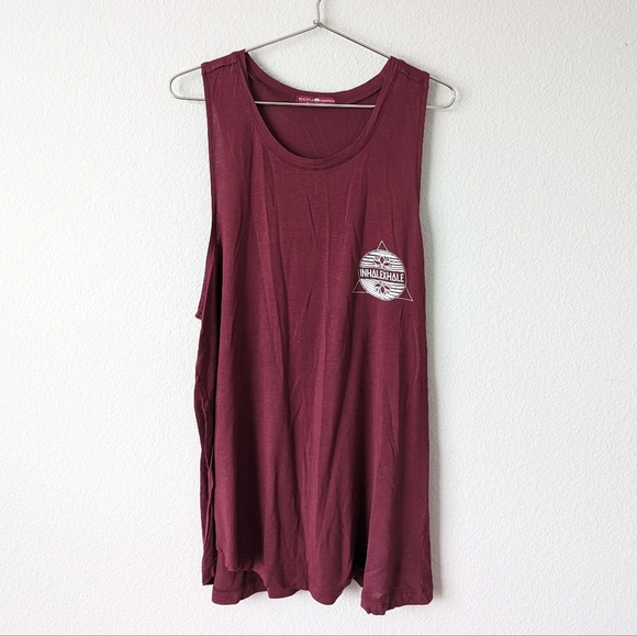 peaceful Warrior Tops - Peaceful Warrior Ihale Exhale Yoga Muscle Tee Tank Top